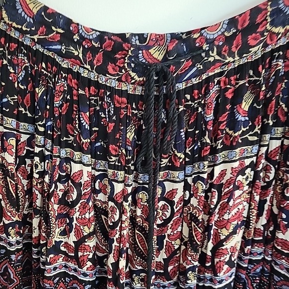 Vintage Sag Harbor Midi Skirt Small Drawstring Waist Boho Hippie Peasant Travel - Picture 3 of 9